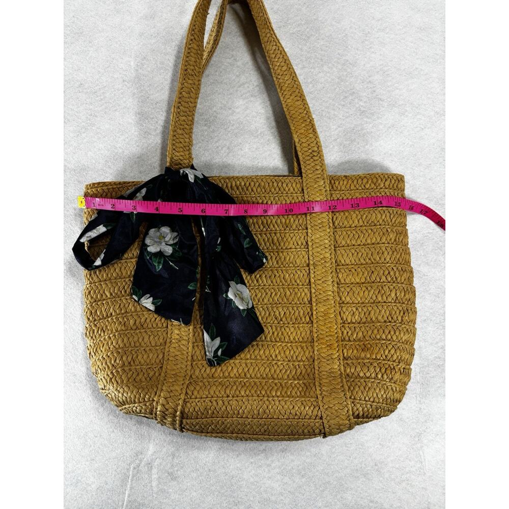 Draper James Straw/Beach/Shoulder Bag/Tote Removeable Magnolia Print Scarf Coast - Picture 4 of 9